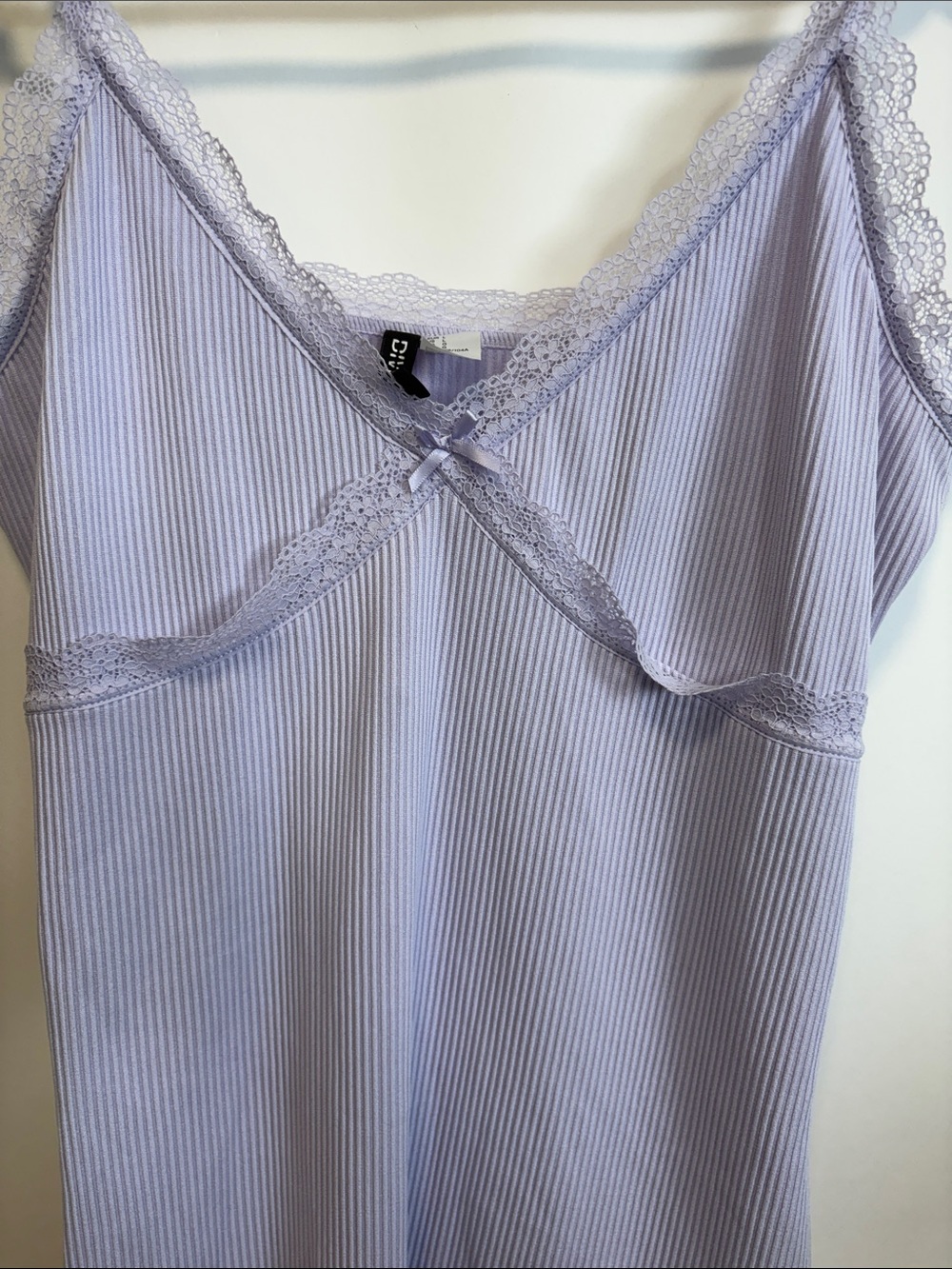 Divided Lavender Ribbed Lace-Trim Slip - Picture 9 of 10